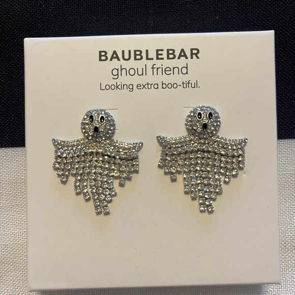 BaubleBar Sparkling Silver Ghost Earrings - Picture 1 of 5